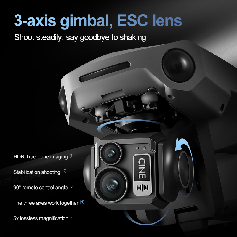 8K 3 Axis Gimbal Brushless 7.2 - Drone Gimbal ulasan dan harga