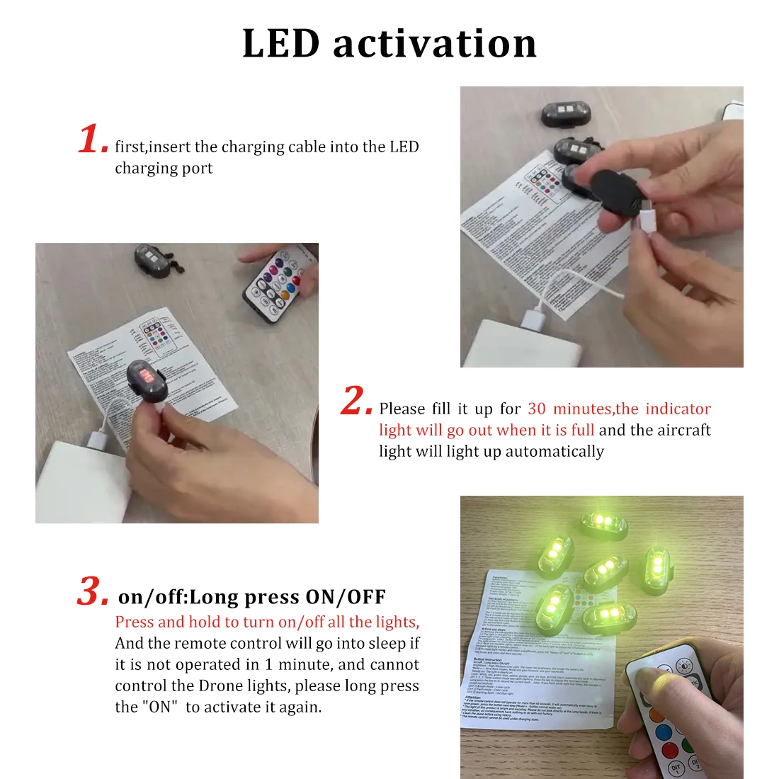 2/4/8Pcs Wireless Remote Contr - Drone Led Light ulasan dan harga